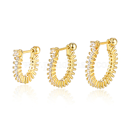 Серебряные серьги-кольца s925 с геометрическим узором и сверкающими бриллиантами