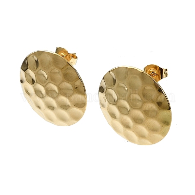 Серьги-гвоздики из нержавеющей стали 201 с ионным покрытием (IP) EJEW-K270-15G-1