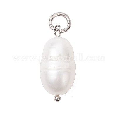 Подвески из натурального культивированного пресноводного жемчуга и риса PALLOY-JF04200-01-1