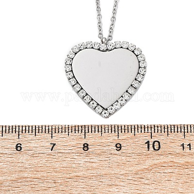 Ожерелья с подвесками из нержавеющей стали 304 с микропаве из кубического циркония для женщин NJEW-Z065-08P-04-1