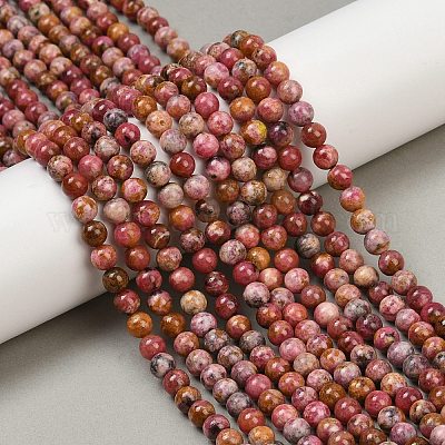 Природные родонит бисер нитей G-G206-A02-6mm-1