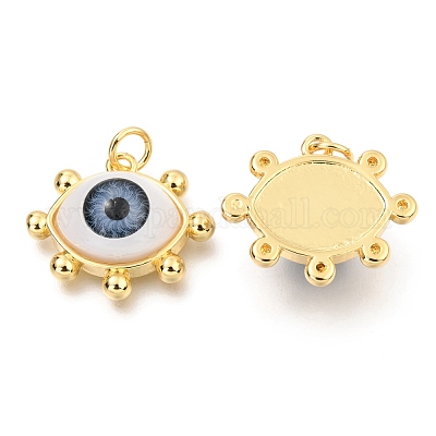 Латунные подвески из акрила ZIRC-J024-01G-05-1