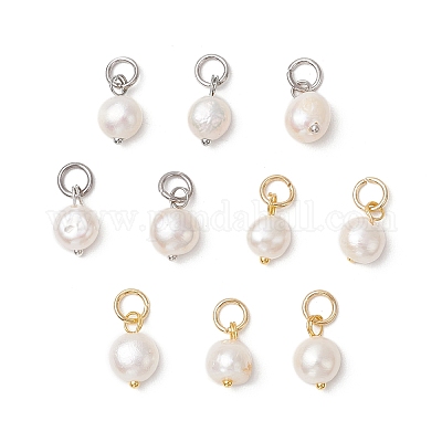 10 шт. 2-цветные подвески-картофелины из натурального культивированного пресноводного жемчуга PALLOY-JF03920-1