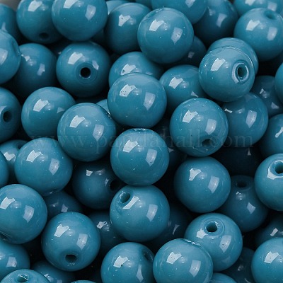 Непрозрачные цветные стеклянные бусины SEED-Z004-P8MM-07-1