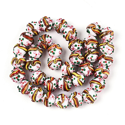 Бусины ручной работы в технике лэмпворк с неровностями LAMP-T022-05G-1