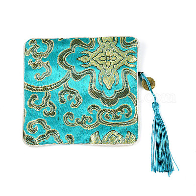 Китайские вышитые шелковые мешочки для украшений на молнии ABAG-N008-11.5cm-E01-1