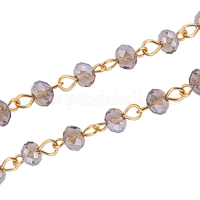 Wholesale Handmade Rondelle Glass Beads Chains for Necklaces Bracelets  Making 