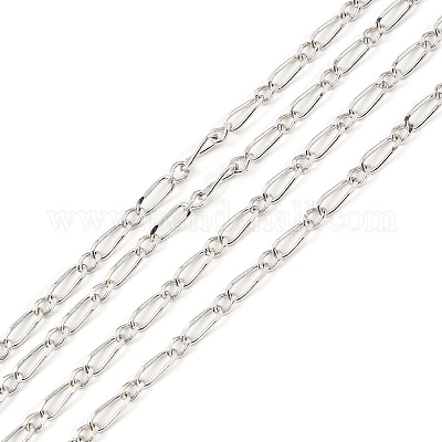 Антикоррозийные родиевые цепи из стерлингового серебра 925 пробы Фигаро&nbsp;STER-F052-15P-1