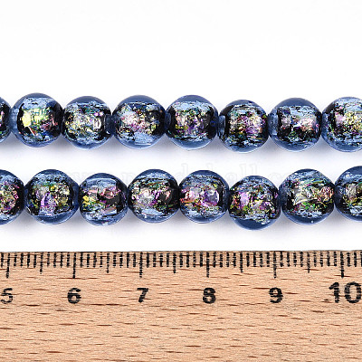 Ручной стеклянные фольга бисер пряди FOIL-N029-05B-1