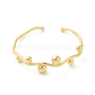 Латунь манжеты браслеты BJEW-P309-01G-1