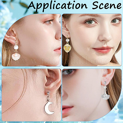 40 шт. 4 стиля пластиковых U-образных клипсовых сережек STAS-SC0007-60-1