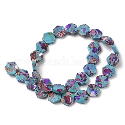 Окрашенные синтетические нити из имперской яшмы G-D337-14mm-A01-1