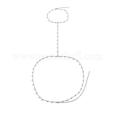 Цепочки из сплава и пластика с имитацией круглого жемчуга WG6B188-02-1
