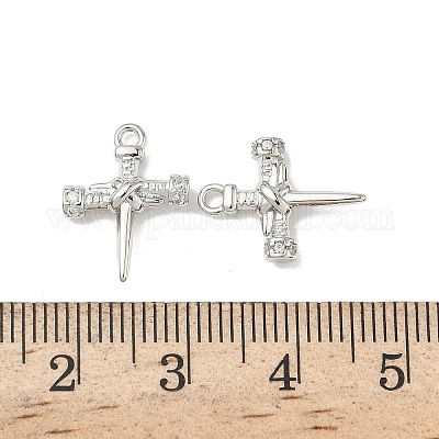 Латунные микропаве прозрачные подвески с фианитом KK-L254-12P-1