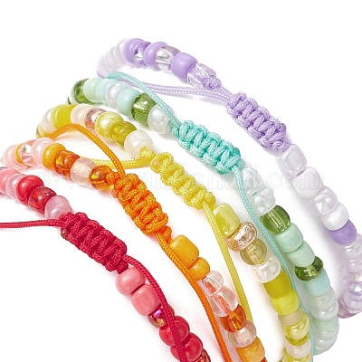 Браслет из сплава черепахи и стеклянных семян BJEW-JB09750-1