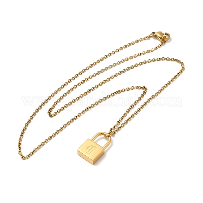 Ожерелья с подвесками из нержавеющей стали 304 Rolo NJEW-S444-01G-03-1