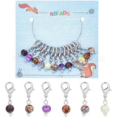 12шт стеклянная имитация снежинки бусины обсидиана кулон украшения HJEW-PH01536-1