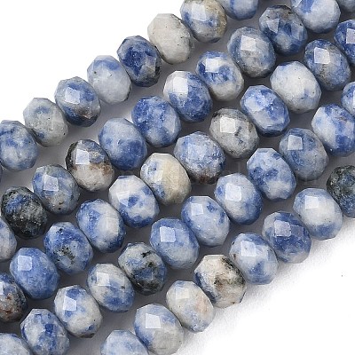 Натуральные голубые пятна нитей яшмы G-D344-A22-1