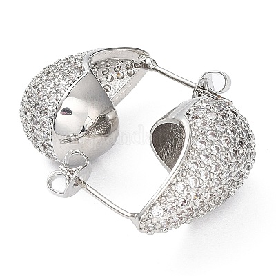 Серьги-гвоздики с кубическим цирконием EJEW-H137-01P-01-1