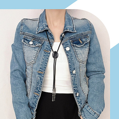 2 шт. 2-х цветное ожерелье-лариат из искусственной кожи NJEW-GF0001-16-1