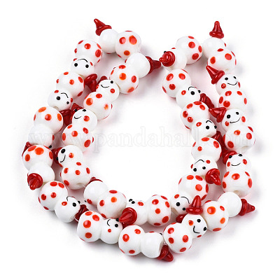 Бусы лэмпворк ручной работы LAMP-N021-43G-1