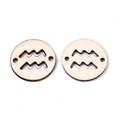 Необработанные соединители звеньев из натурального тополя WOOD-S045-139B-10-1