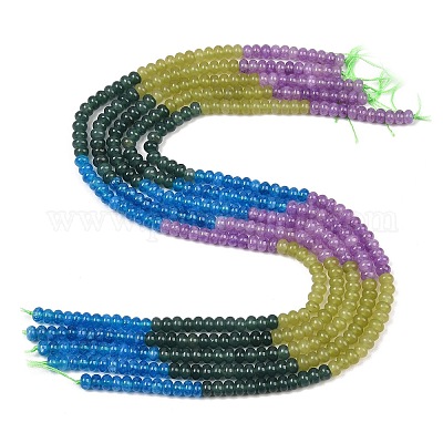 Окрашенные природные белый нефрит бисер пряди&nbsp;G-Z135-C02-1