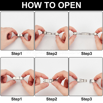 20 набор из 2-х прямоугольных застежек для часов из нержавеющей стали 201 STAS-DC0011-60-1