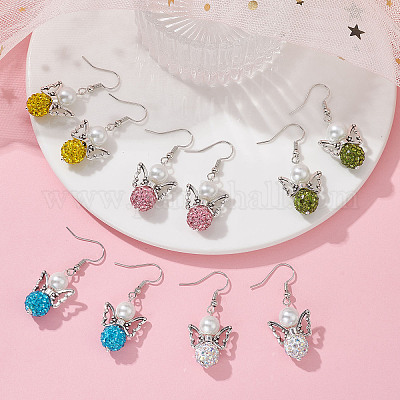 Серьги с подвесками из полимерной глины EJEW-JE05444-1