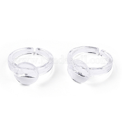 Componenti dell'anello del polsino aperto in acrilico trasparente&nbsp;TACR-ZX018-10A-1