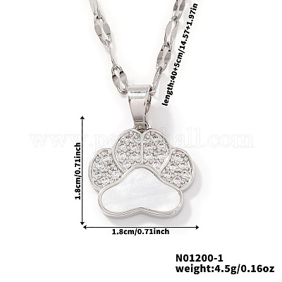 Модные латунные подвески с микропаве из прозрачных кубических цирконий в виде отпечатка лапы медведя для женщин DN9774-1-1