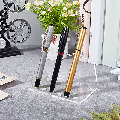 Wholesale 18-Hole Transparent Acrylic Pen & Pencil Display Stands 