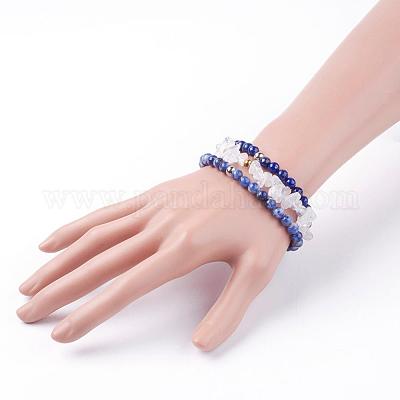 Браслеты из натурального смешанного драгоценного камня BJEW-JB03365-03-1