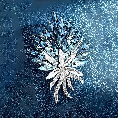 Броши со стразами из цветочного сплава для рюкзака PW-WGB7B94-01-1