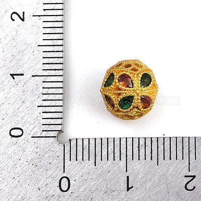 Полая стойка покрытие латунь цветные кубические циркониевые бусины KK-L236-14G-1