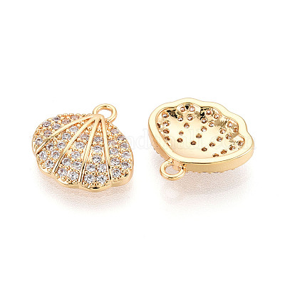 Латунные микропаве прозрачные подвески с фианитом KK-T074-117B-G-1