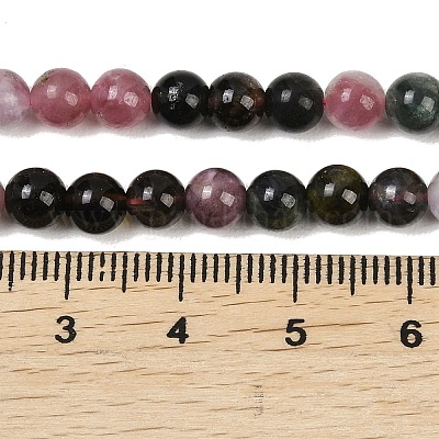 Нити из натуральных разноцветных турмалиновых бусин&nbsp;G-B175-B03-5mm-1