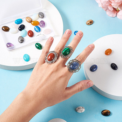 Кабошоны из натуральных и синтетических драгоценных камней G-KS0001-08-1