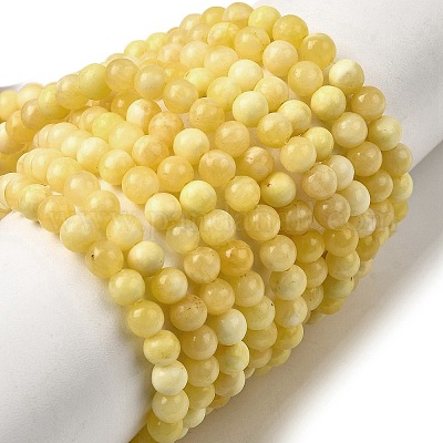 Нити бусин из натурального желтого нефрита G-A274-A01-4mm-1