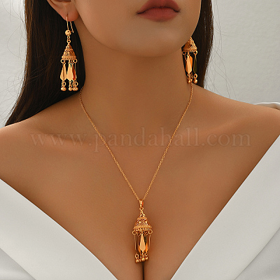 Комплекты из серег и ожерелий с кисточками из латуни в этническом стиле для женщин NB2272-1