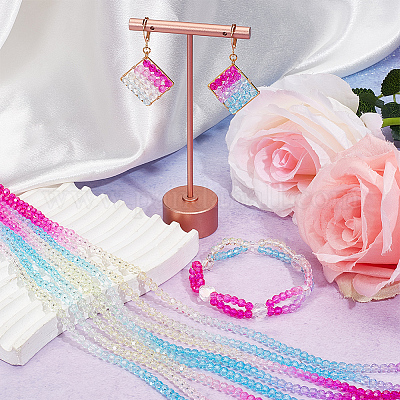 10 нить прозрачных стеклянных бусин градиентного цвета GLAA-SC0002-04F-1