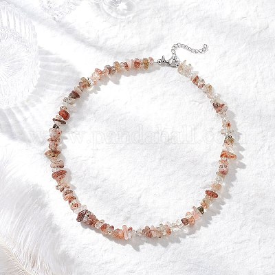 Ожерелья из натурального черного золота с рутиловым кварцем NJEW-JN05295-1