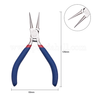 Jewelry Plier for Jewelry Making Supplies, #50 Steel(High Carbon Steel)  Short Chain Nose Pliers, Round Nose Pliers and Side Cutting Pliers,  Midnight