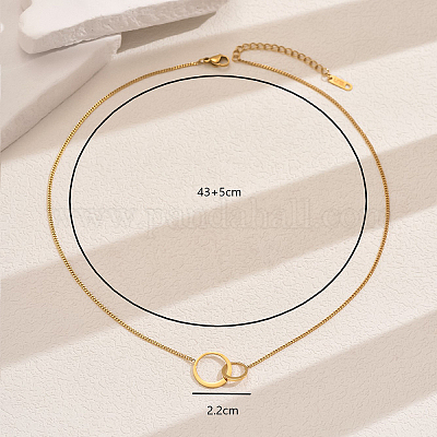 201 цепочка из двух колец из нержавеющей стали для повседневной носки у женщин LI6348-1