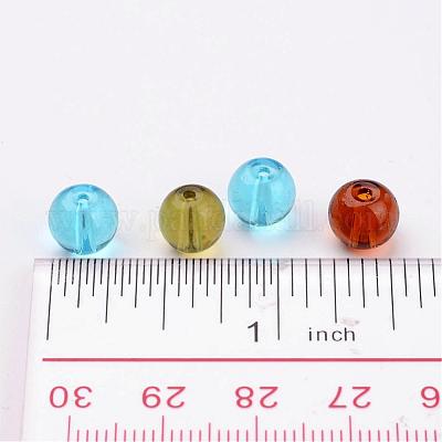 Perles verre GIVREES rondes 4mm MIX couleurs par 105 pcs - Verre Simple