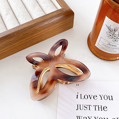 Заколки для волос из ацетата целлюлозы (смола) в форме бабочки PW-WG51767-07-1