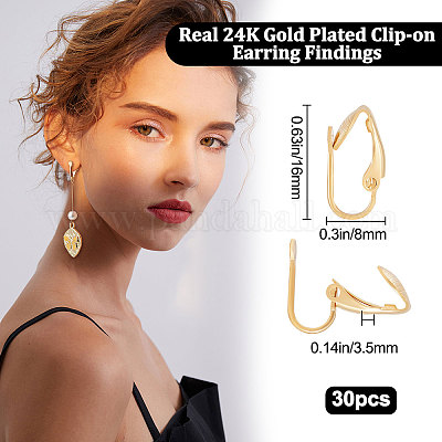 Латунные клипсы серьги KK-BBC0004-86-1