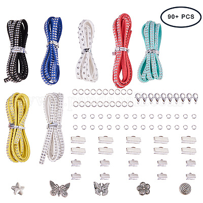 Wholesale SUNNYCLUE DIY 4 Sets Braided Leather Bracelet Making Kit