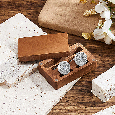 Деревянные магнитные коробки для хранения подарков и запонок WOOD-WH0062-27B-1