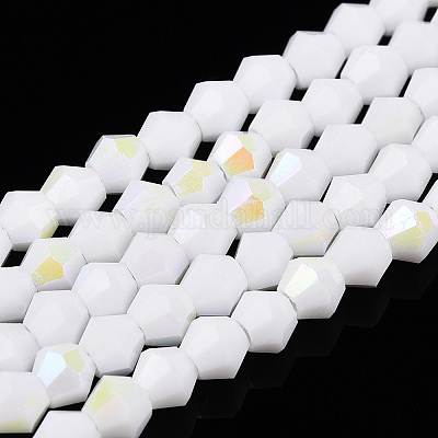 Непрозрачные однотонные гальванические стеклянные бусины EGLA-A039-P2mm-L15-1